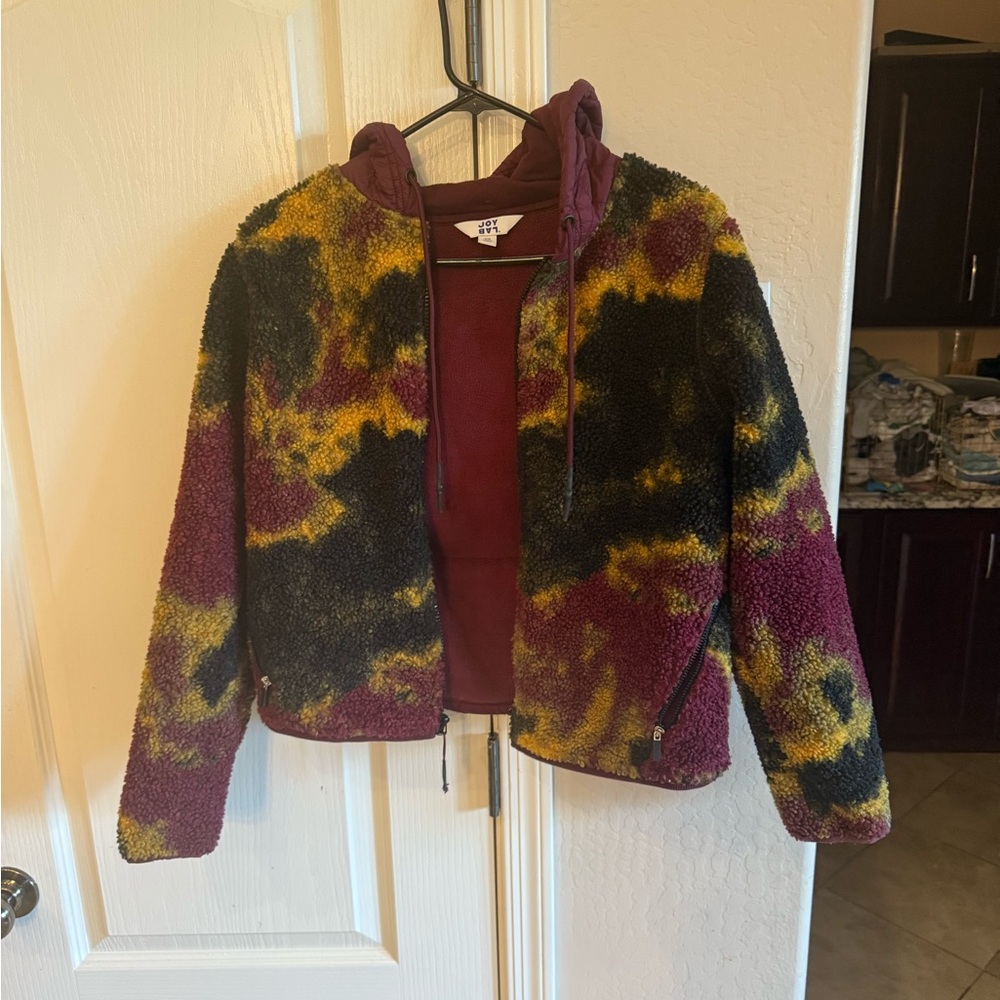 Colorful Fleece Jacket with Hood